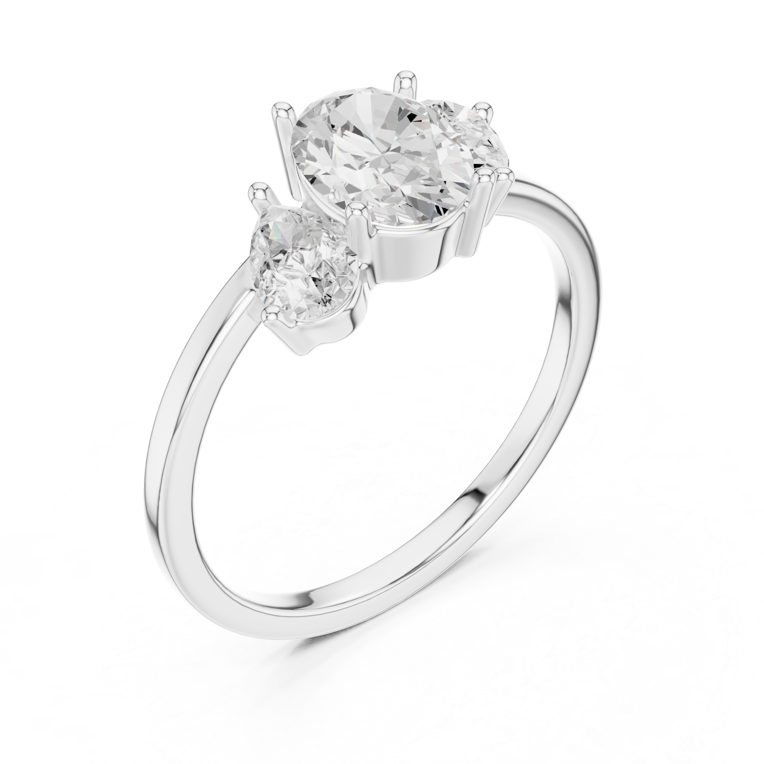 Three stone diamond engagement ring