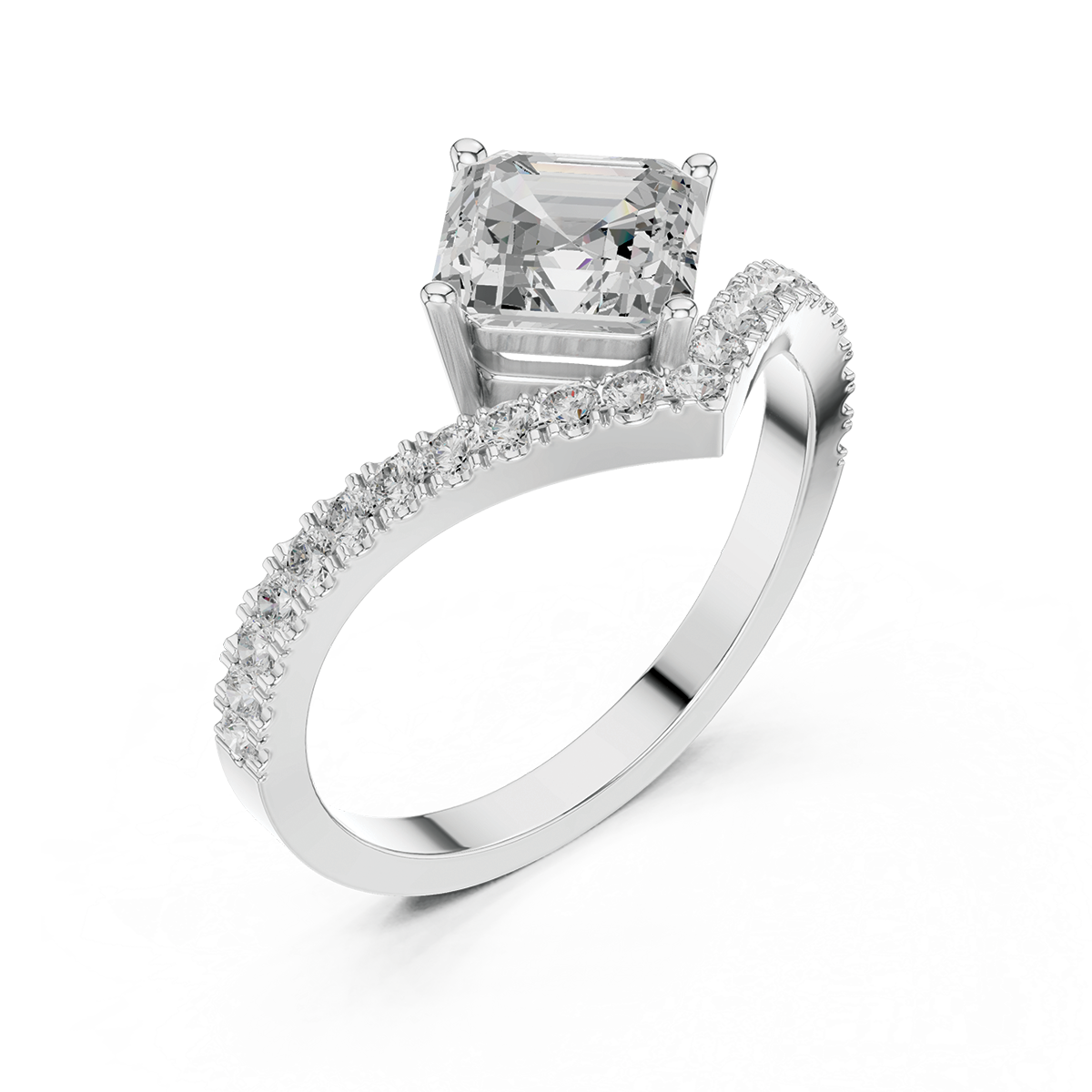 Solitaire diamond engagement ring