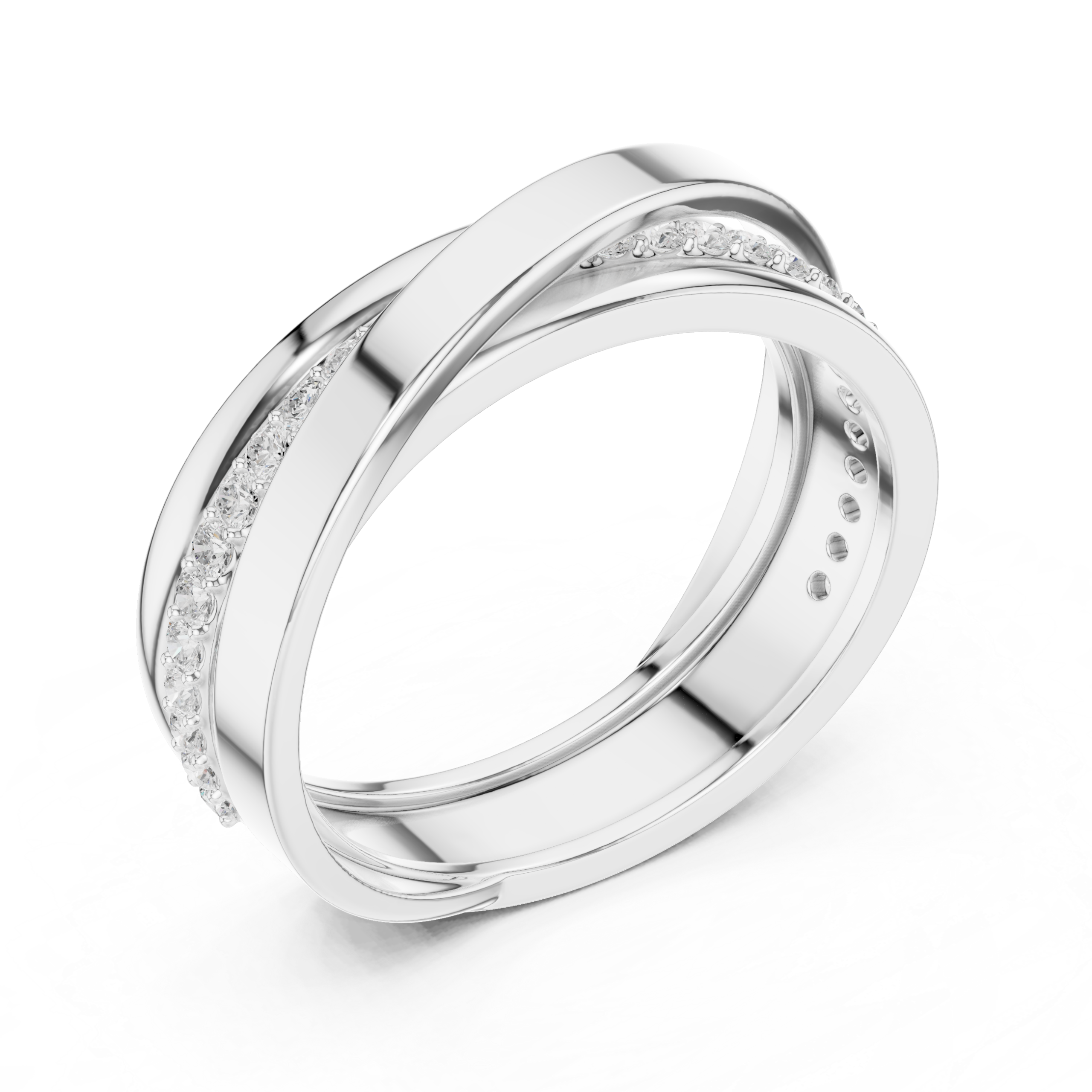 Men's wedding band in white gold